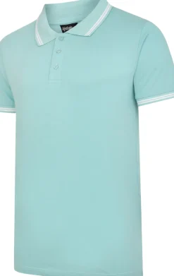 Bigdude Tipped Polo Shirt Turquoise