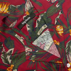 Bigdude Tropical Trees Viscose Relaxed Collar Shirt Pepper Red