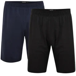 Bigdude Twin Pack Classic Pyjama Shorts Black/Navy