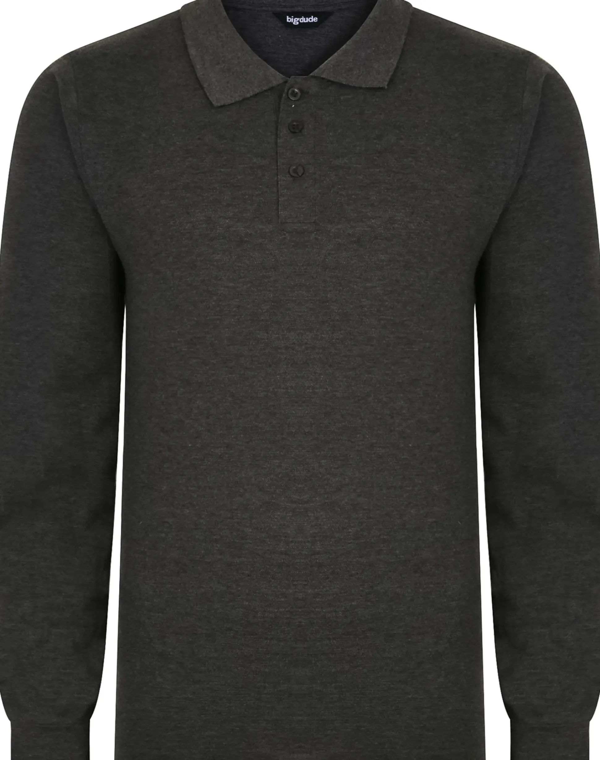 Bigdude Twin Pack Long Sleeve Polos Black/Charcoal