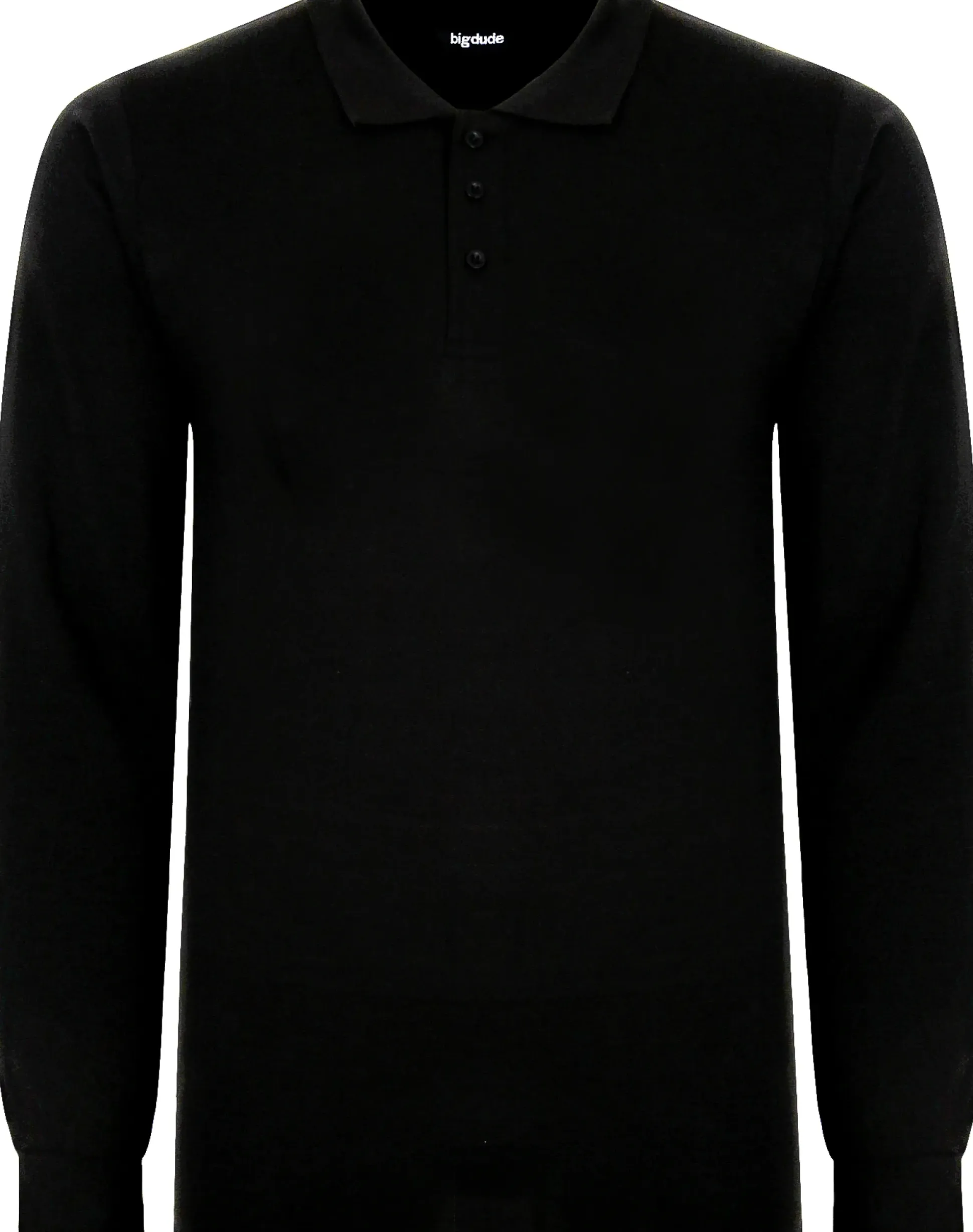 Bigdude Twin Pack Long Sleeve Polos Black/Charcoal