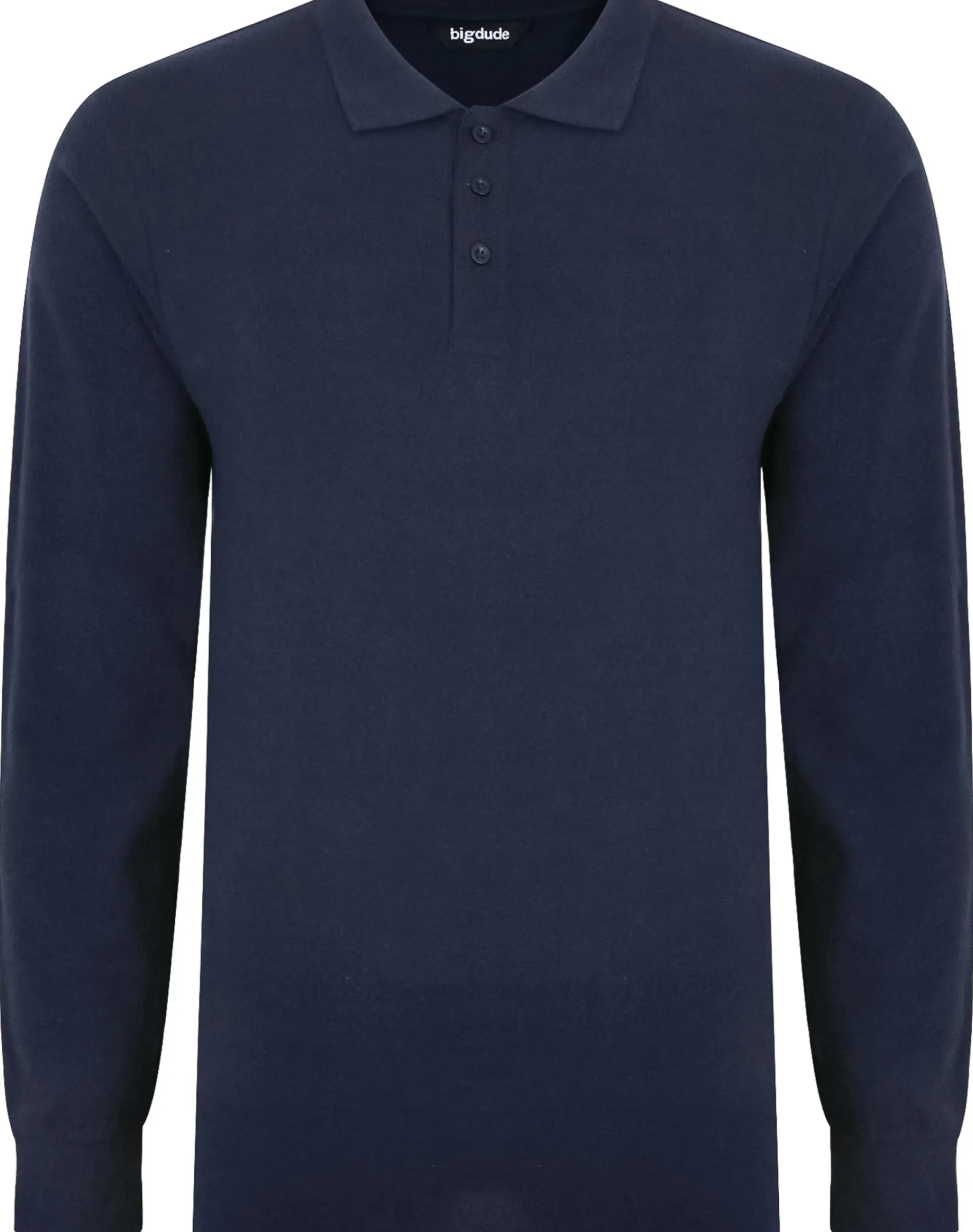 Bigdude Twin Pack Long Sleeve Polos Black/Navy
