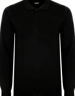 Bigdude Twin Pack Long Sleeve Polos Black/Navy Tall