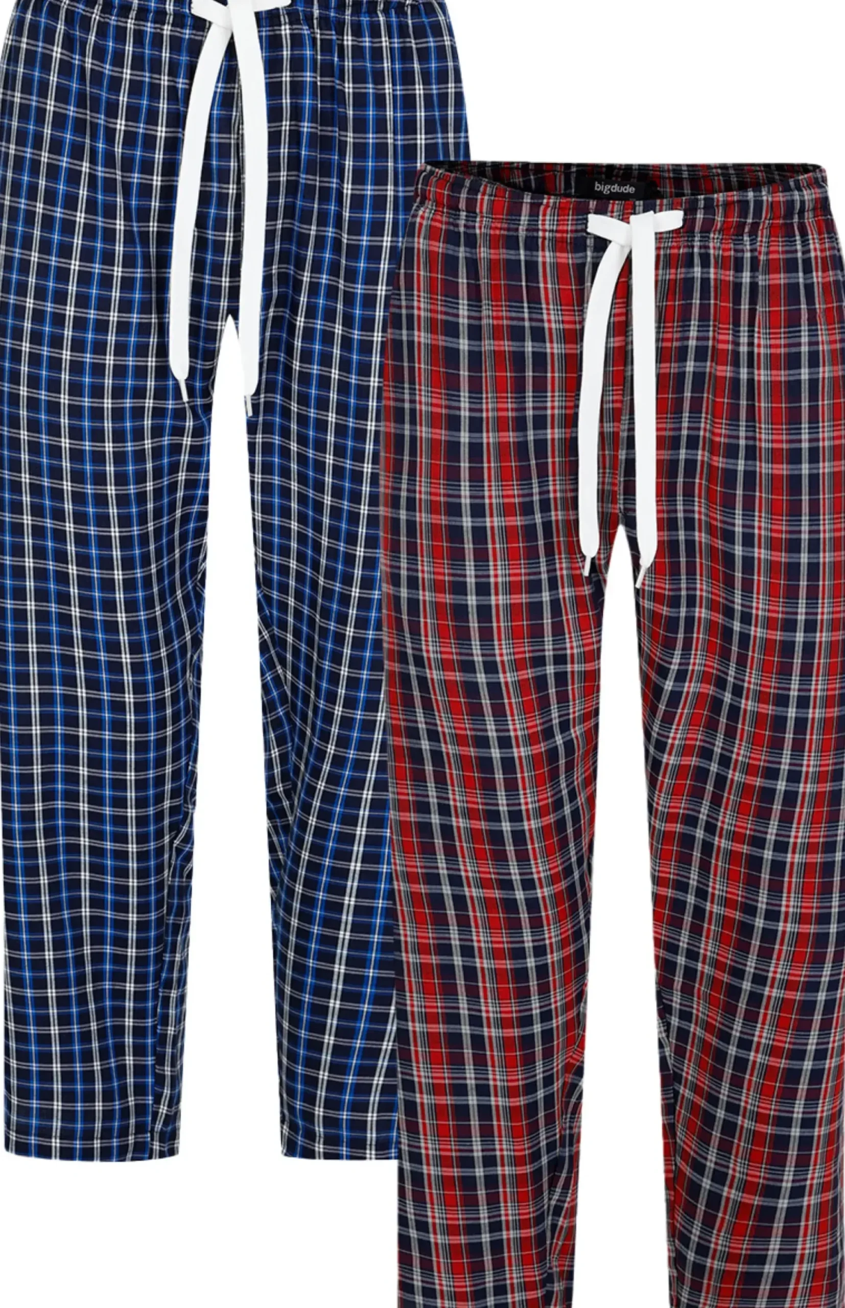 Bigdude Twin Pack Woven PJ Pants Blue/Red