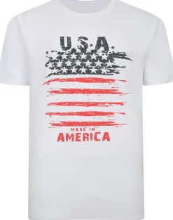 Bigdude USA Print T-Shirt White