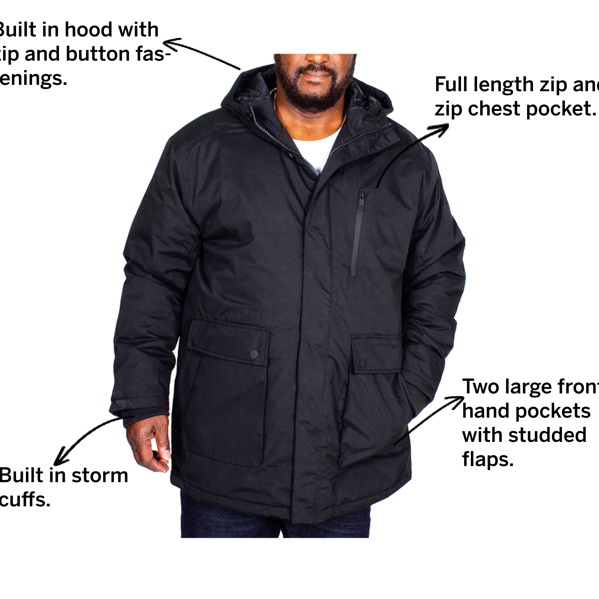 Bigdude Utility Coat Black