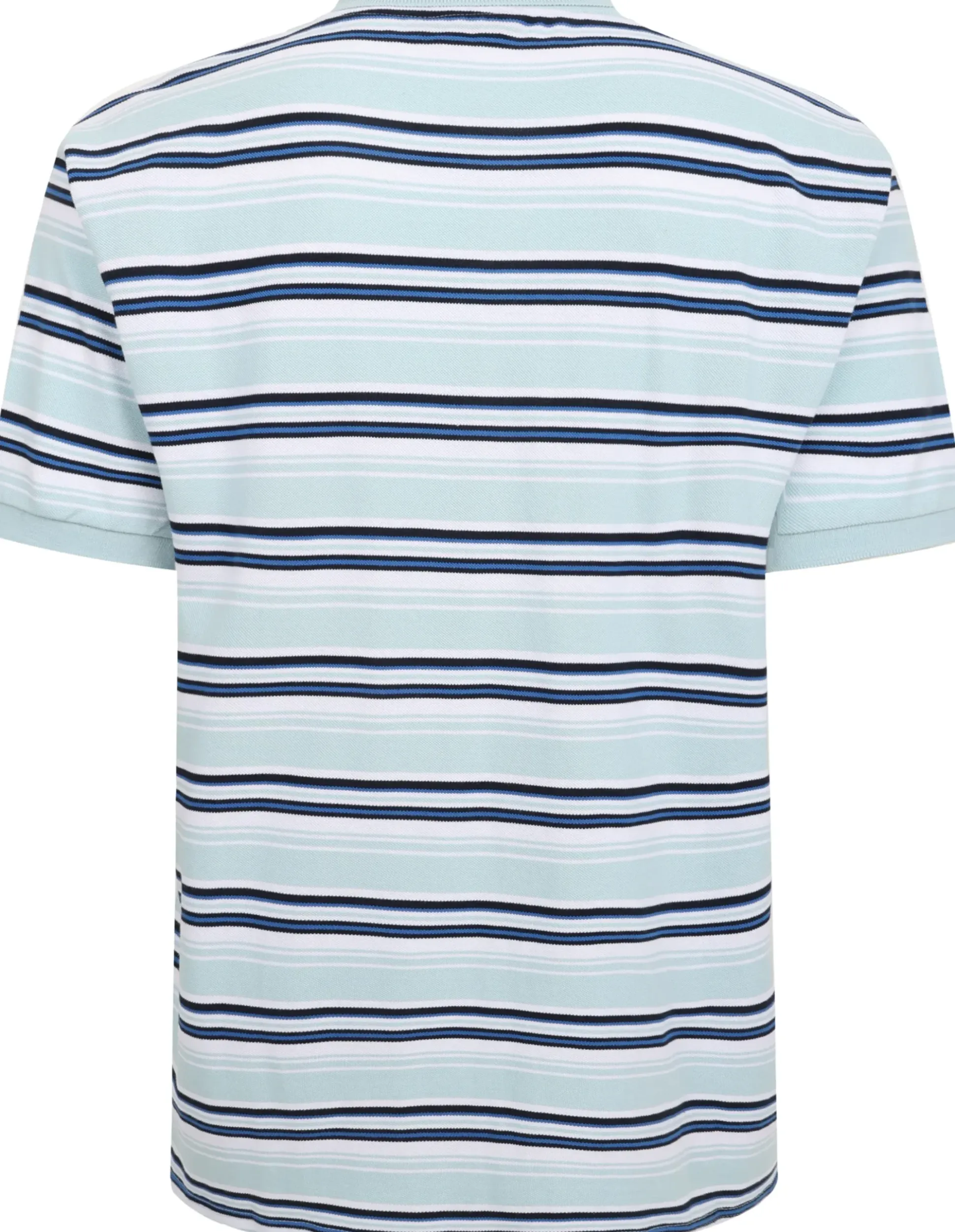 Bigdude Varsity Striped Pique Polo Light Blue