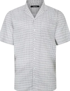 Bigdude Waves Viscose Relaxed Collar Shirt White
