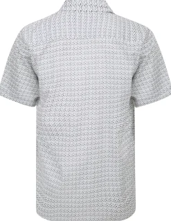 Bigdude Waves Viscose Relaxed Collar Shirt White Tall