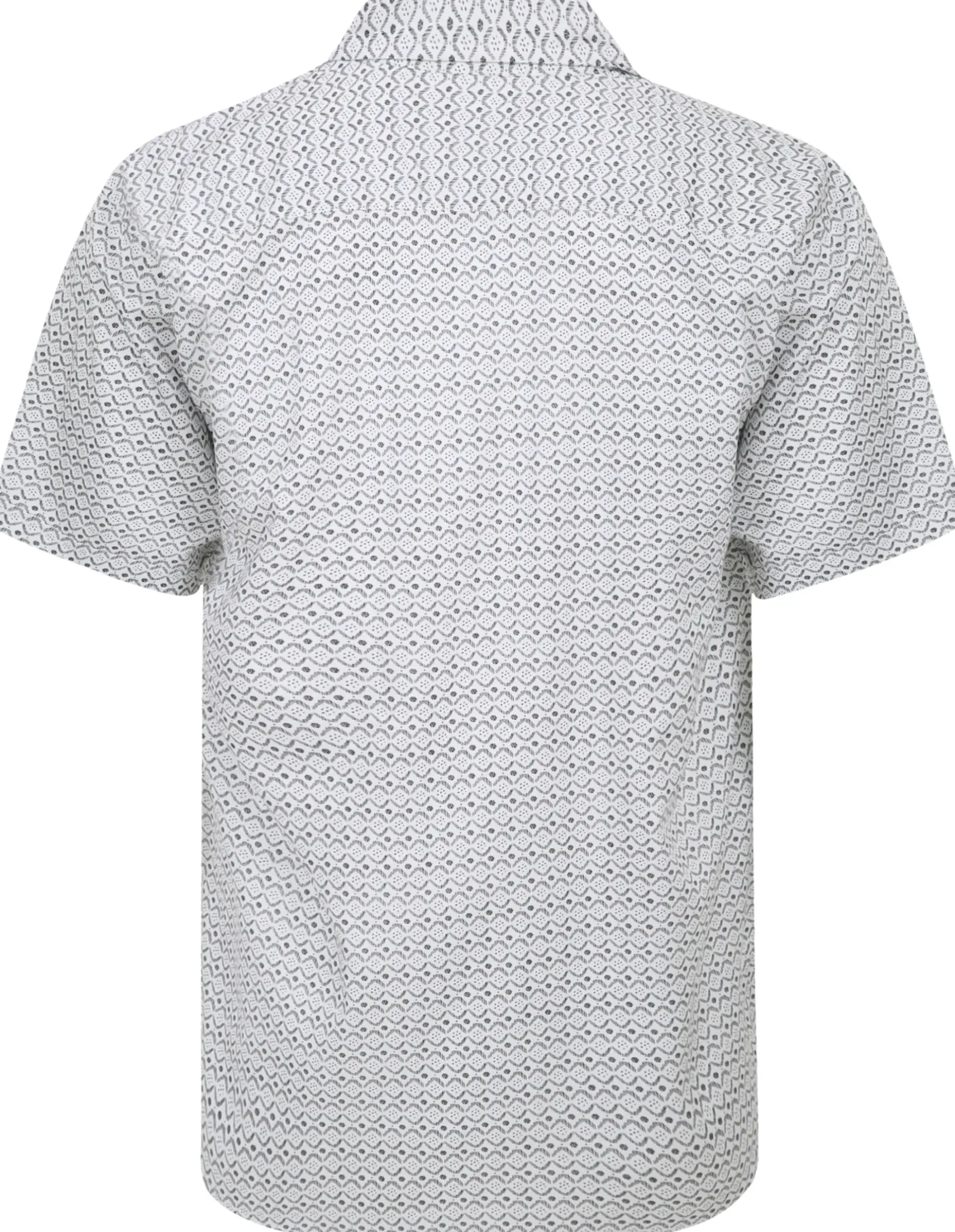 Bigdude Waves Viscose Relaxed Collar Shirt White Tall
