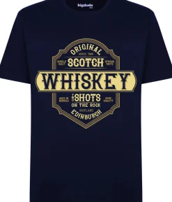 Bigdude Whiskey Print T-Shirt Navy