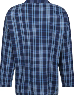 Bigdude Woven Checked PJ Set Long Navy/Blue