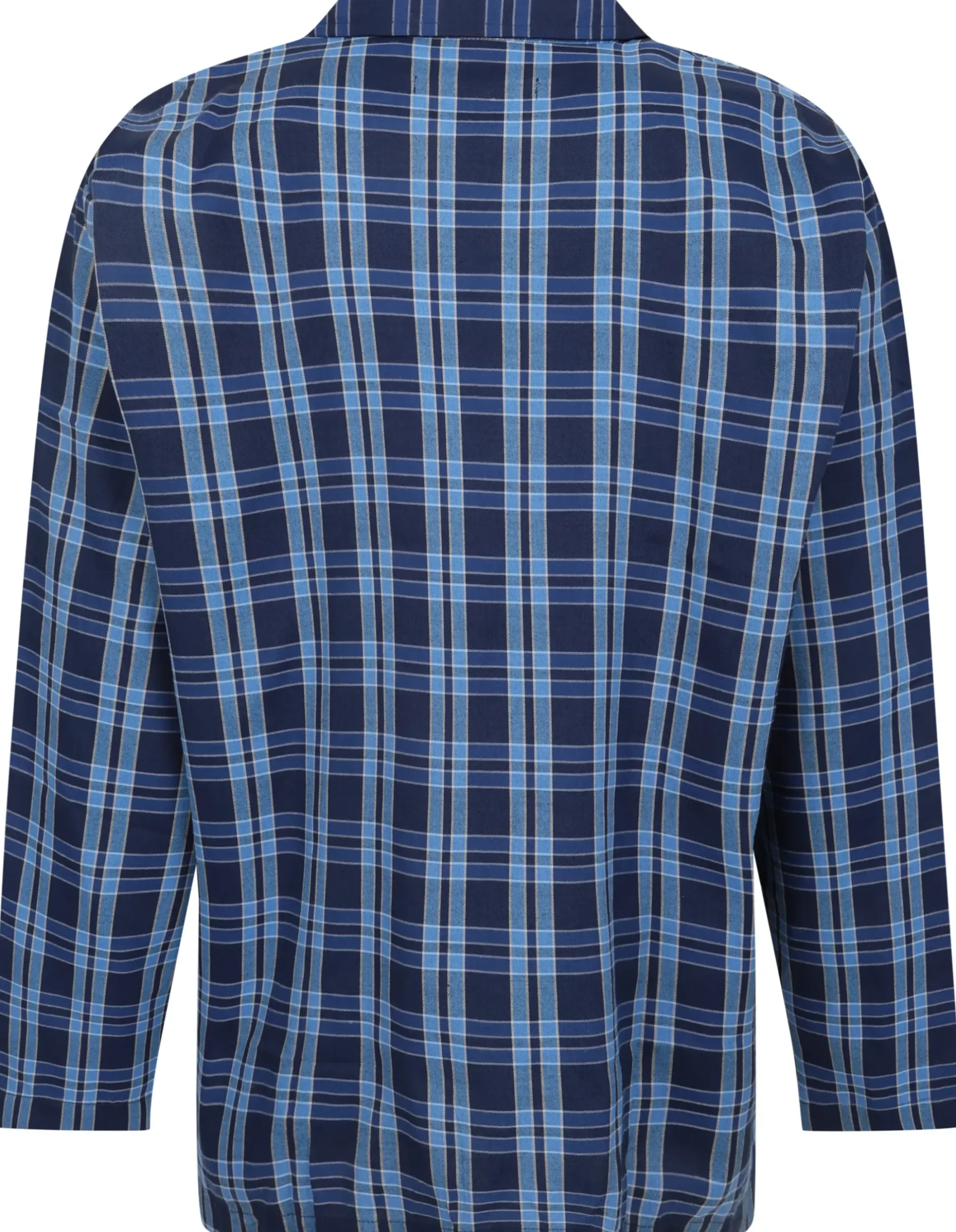 Bigdude Woven Checked PJ Set Long Navy/Blue