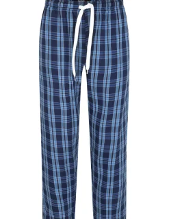 Bigdude Woven Checked PJ Set Long Navy/Blue
