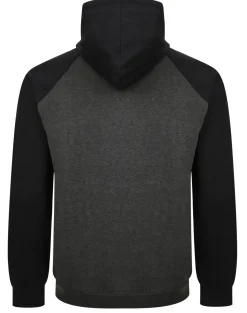 Bigdude Zip Thru Raglan Sleeve Hoody Black/Charcoal