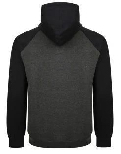 Bigdude Zip Thru Raglan Sleeve Hoody Black/Charcoal