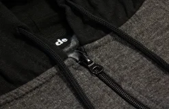 Bigdude Zip Thru Raglan Sleeve Hoody Black/Charcoal